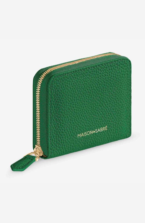 Maison De Sabre Maison De Sabré Small Leather Zipped Wallet In Emerald Green