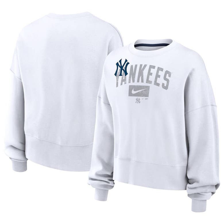 Shop Nike White New York Yankees Pullover Sweatshirt