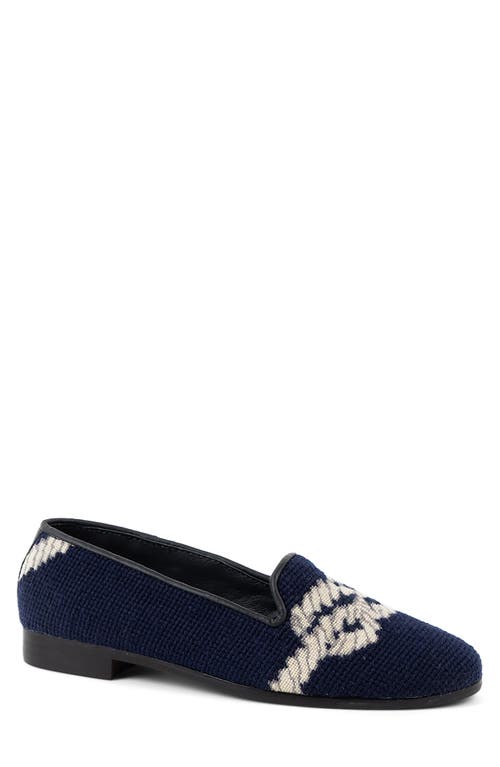 ByPaige BY PAIGE Needlepoint Nautical Flat in Navy