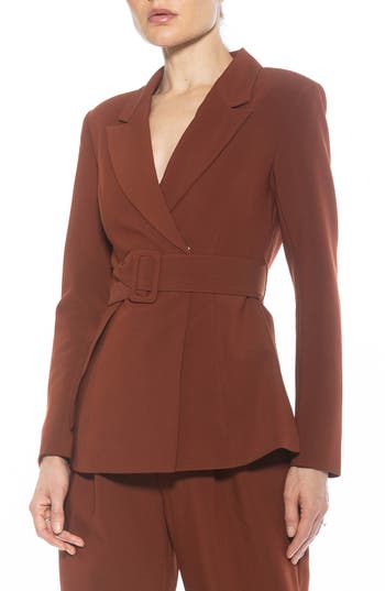 Alexia Admor Janna Longline Blazer In Brown