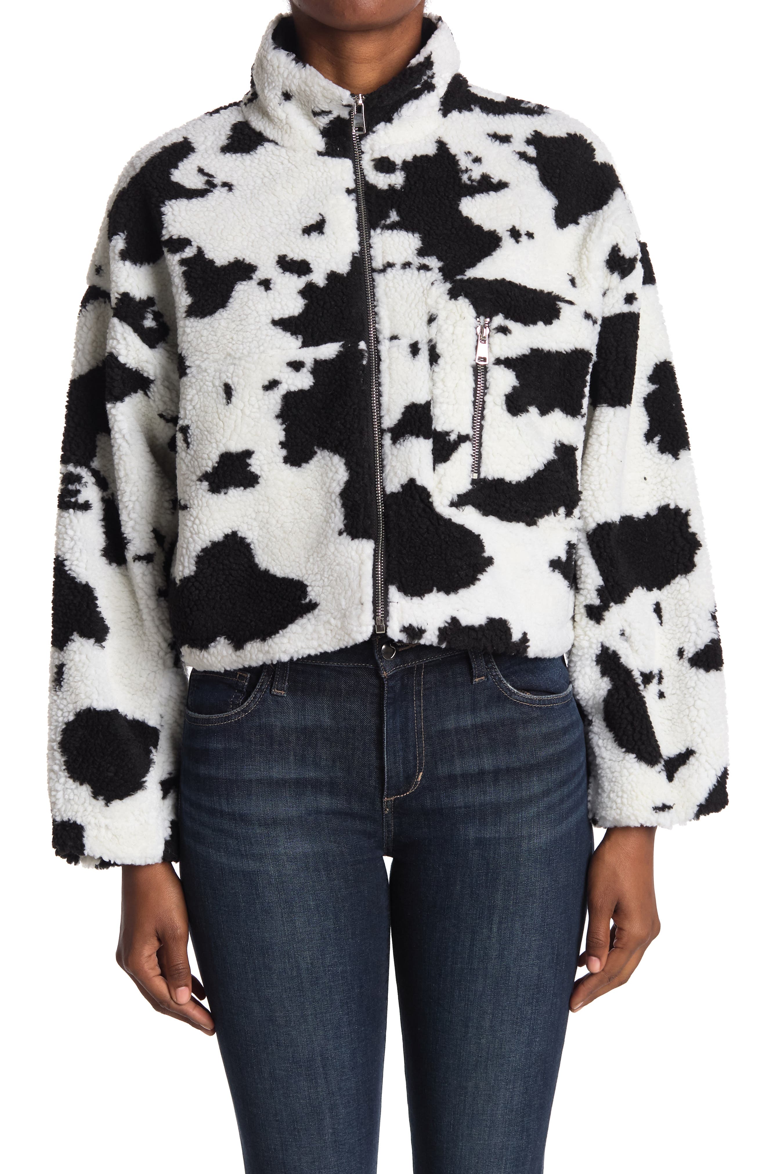 topshop cow jacket