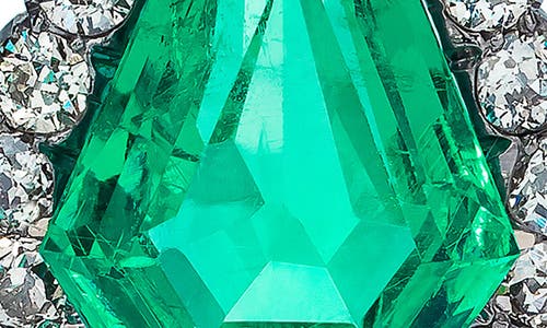 Mindi Mond Colombian Emerald & Diamond Shield Ring In Em/silver/gold