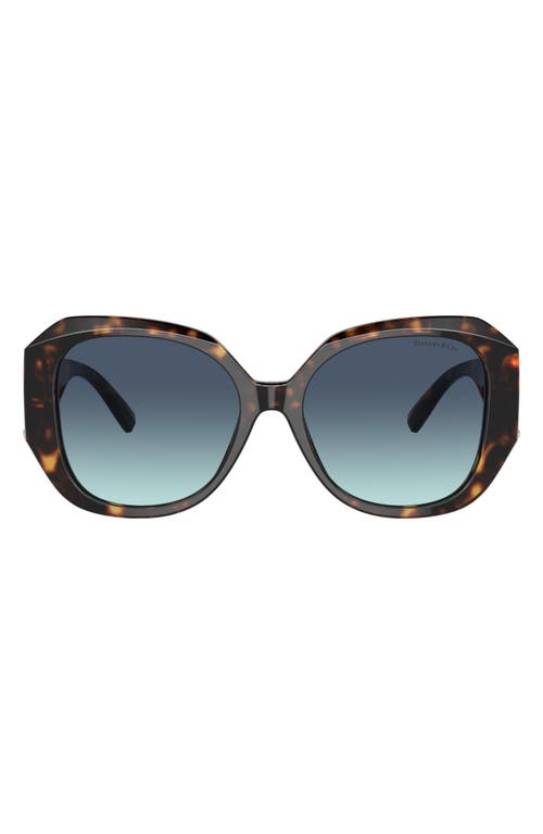 Tiffany & Co . 55mm Gradient Square Sunglasses In Brown/blue Gradient