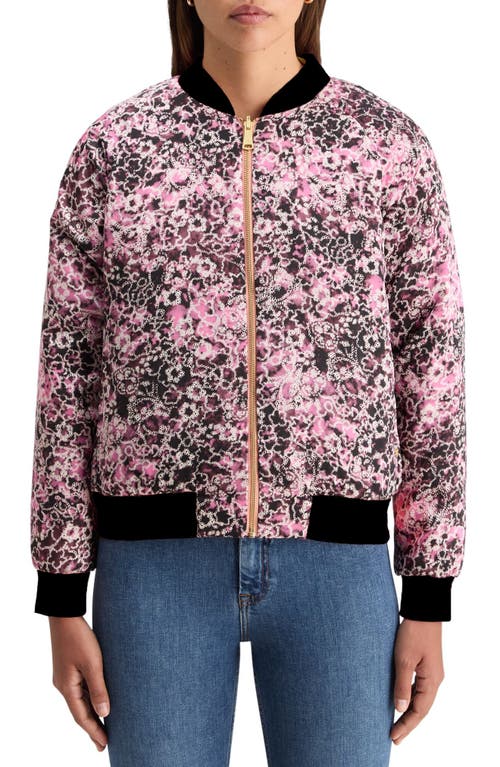 Scotch & Soda Reversible Bomber Jacket In Shibori Floral Pink