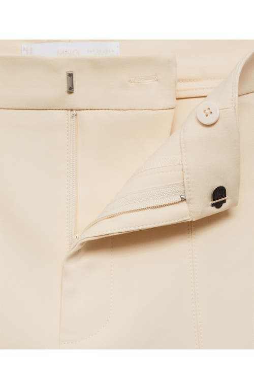 Mango Crop Skinny Trousers Ecru In Ecru