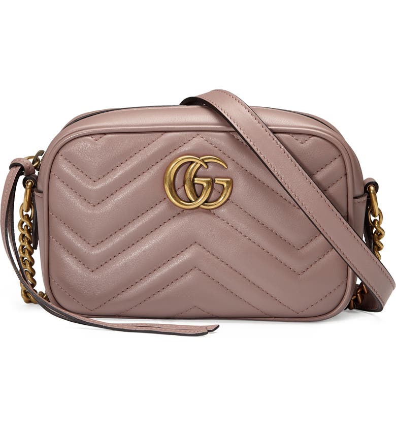 GUCCI Matelassé Leather Shoulder Bag, in PORCELAIN ROSE. #handbags #gucci #rosepink #quiltedbag