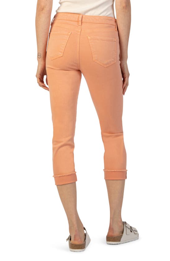 Shop Kut From The Kloth Amy Fray Hem Crop Skinny Jeans In Cantaloupe