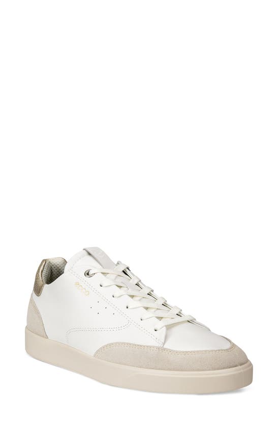 Ecco Street Lite Sneaker In Limestone/ White/gold