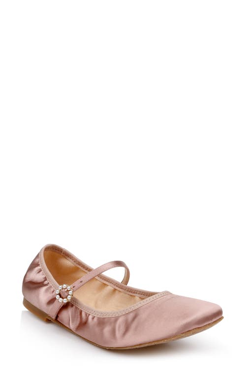 Shop Jewel Badgley Mischka Kaya Mary Jane Flat In Blush Satin