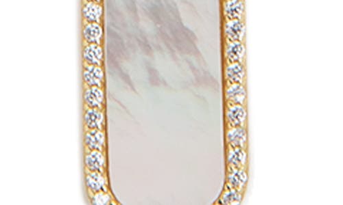 Argento Vivo Sterling Silver Mother-of-pearl Dog Tag Pendant Necklace In Gold