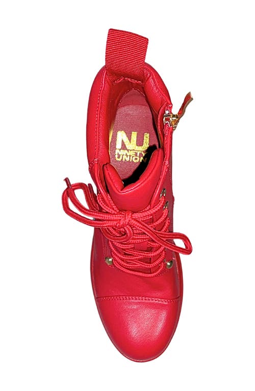 Ninety Union Thunder Lug Sole Boot In Red