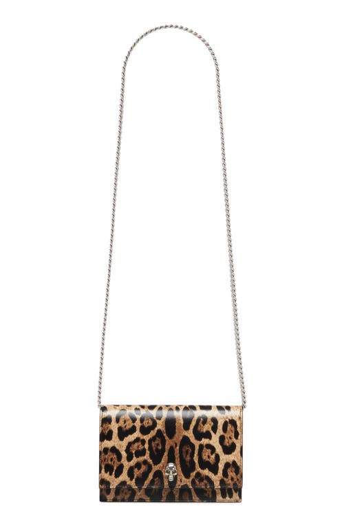 Shop Alexander Mcqueen Small Skull Leopard Print Crossbody Bag In Natural/black