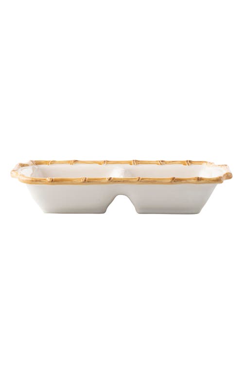 Juliska Ceramic 2-section Server In Bamboo Natural