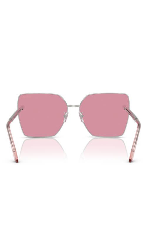Versace 63mm Oversize Square Sunglasses In Silver