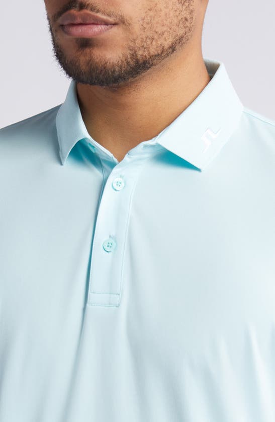 Shop J. Lindeberg Heath Regular Fit Solid Performance Golf Polo In Spa Retreat