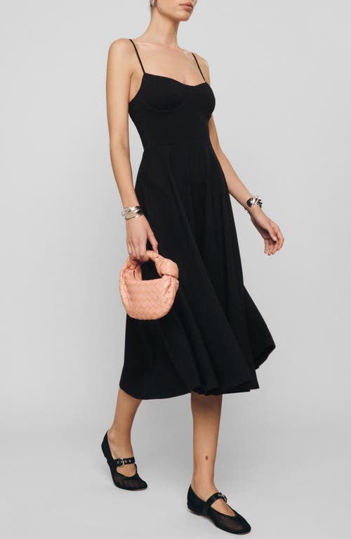 Serene Knit Organic Cotton Blend Midi Dress in Black