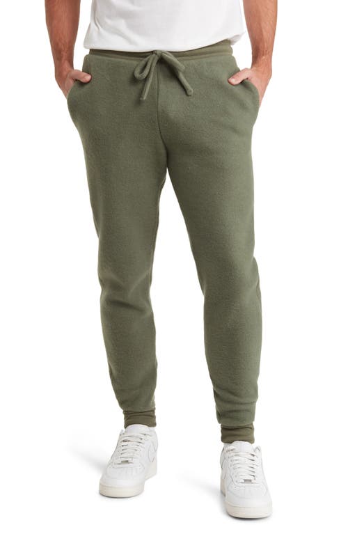 Shop Bella+canvas Faux Suede Joggers In Military Green