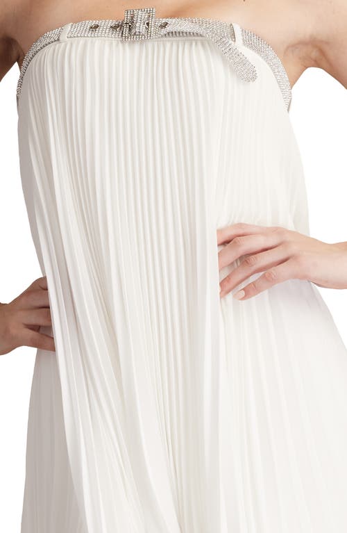Sho By Tadashi Shoji Belted Strapless Dress In White