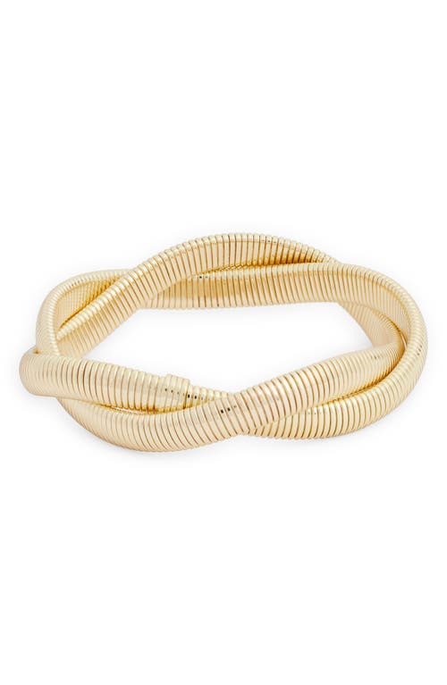 Nordstrom Twisted Omega Tubogas Stretch Bracelet in Gold