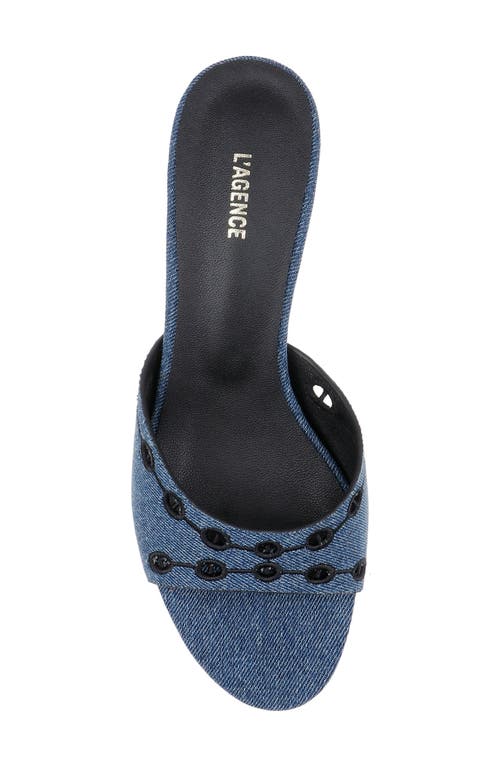 Shop L Agence L'agence Camille Ii Block Heel Sandal In Dark Denim