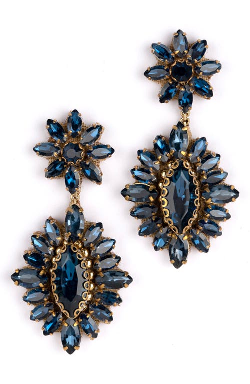 Alianah Crystal Drop Earrings in Sapphire