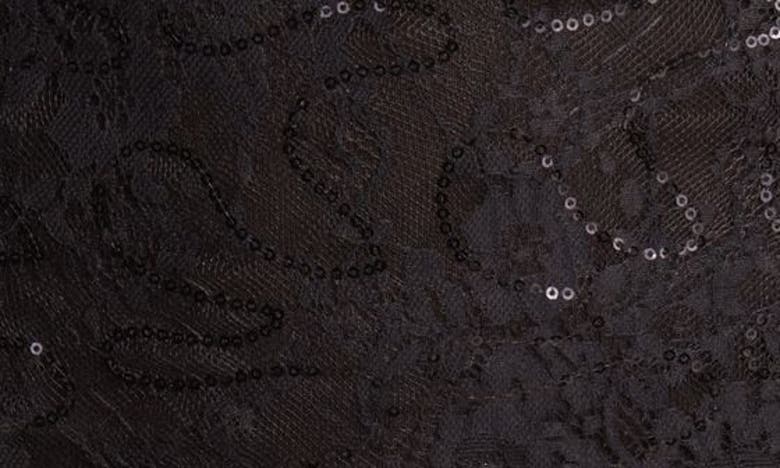 Bardot Aurora Sequin Lace Long Sleeve Minidress In Black