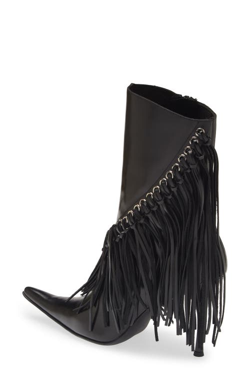 Shop Jeffrey Campbell Benefits Fringe Pointed Toe Boot In Black