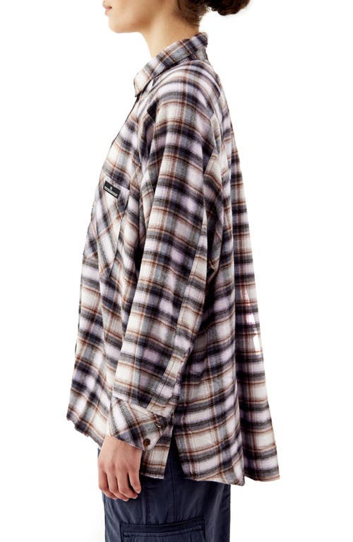 Shop Bdg Urban Outfitters Brendon Plaid High-low Hem Button-up Shirt In Pink