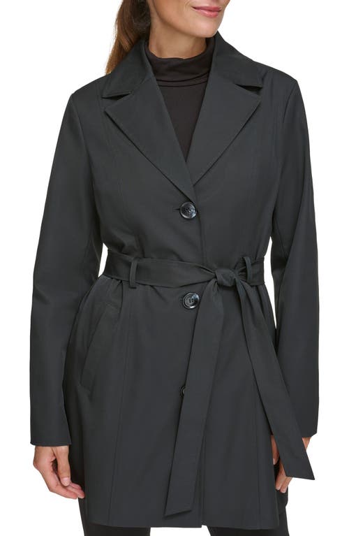 Shop Kenneth Cole Belted Water Resistant Trench Coat In Black