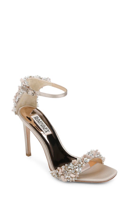 Badgley Mischka Women's Teja Embellished High Heel Sandals In Pearl Nude