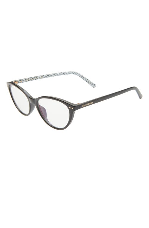 Kate Spade New York Roanne 54mm Blue Light Blocking Reading Glasses In Black/clear