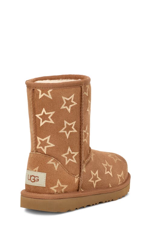 Shop Ugg(r) Kids' Classic Ii Iridescent Stars Boot In Chestnut/gold Iridescent