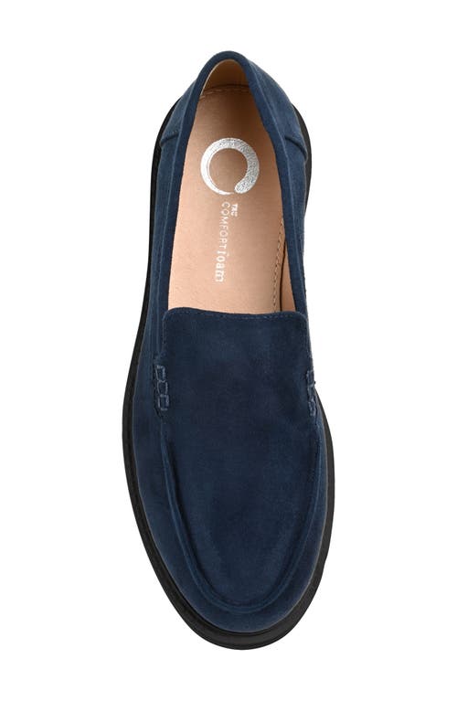 Shop Journee Collection Ericka Lug Sole Platform Loafer In Navy