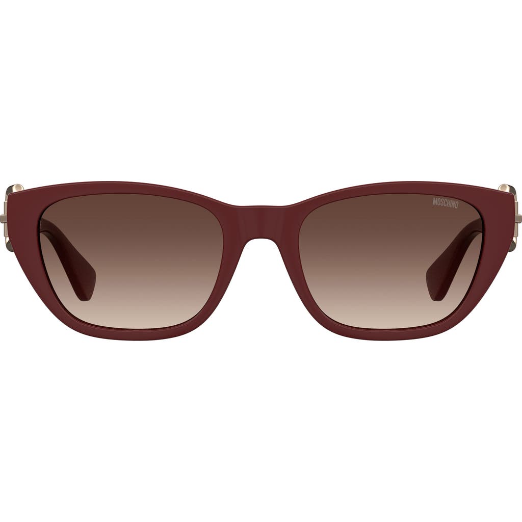 Moschino 55mm Rectangle Sunglasses In Burgundy