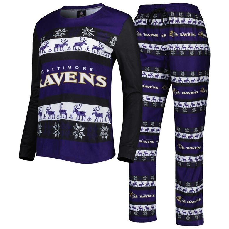 Foco Purple Baltimore Ravens Holiday Ugly Pajama Set