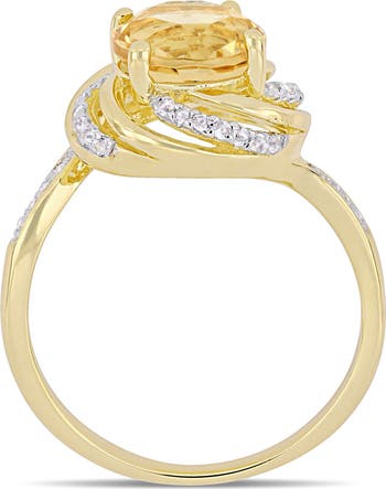 Delmar Sterling Silver, Citrine 2024 & Diamond Ring