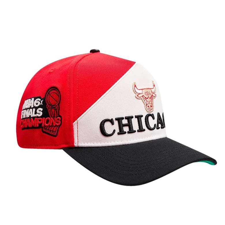 Shop Pro Standard Red/black Chicago Bulls Pinch Chevron Adjustable Hat