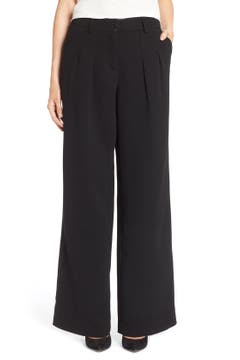 Adrianna Papell Pleat Front Wide Leg Pants | Nordstrom