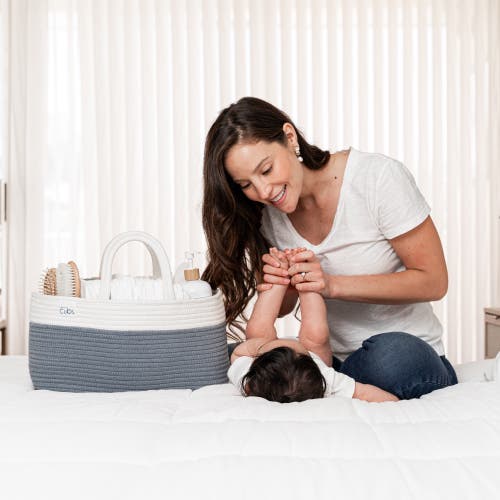 Comfy Cubs Rope Diaper Caddy Organizer In Pacific Blue