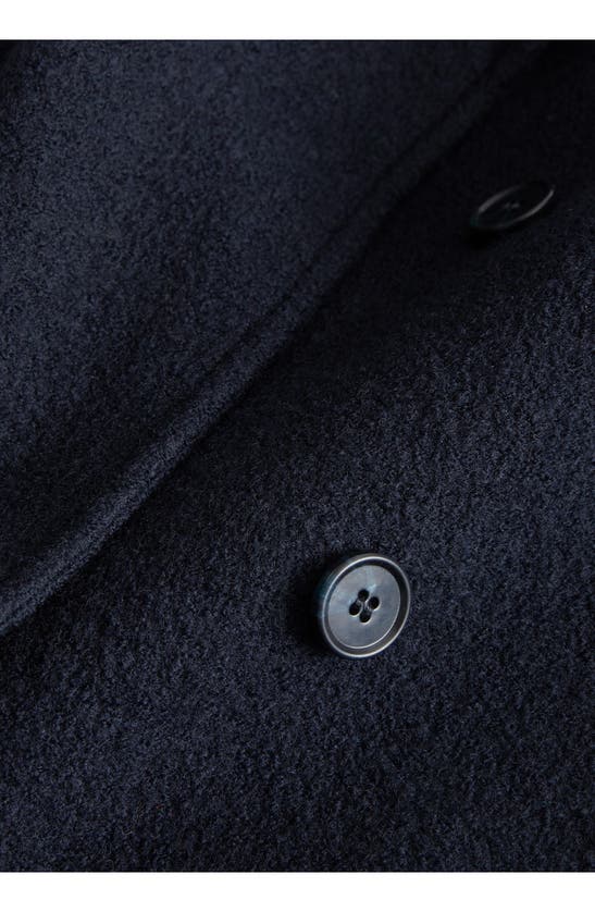 & Other Stories Belted Wool Wrap Coat In Navy