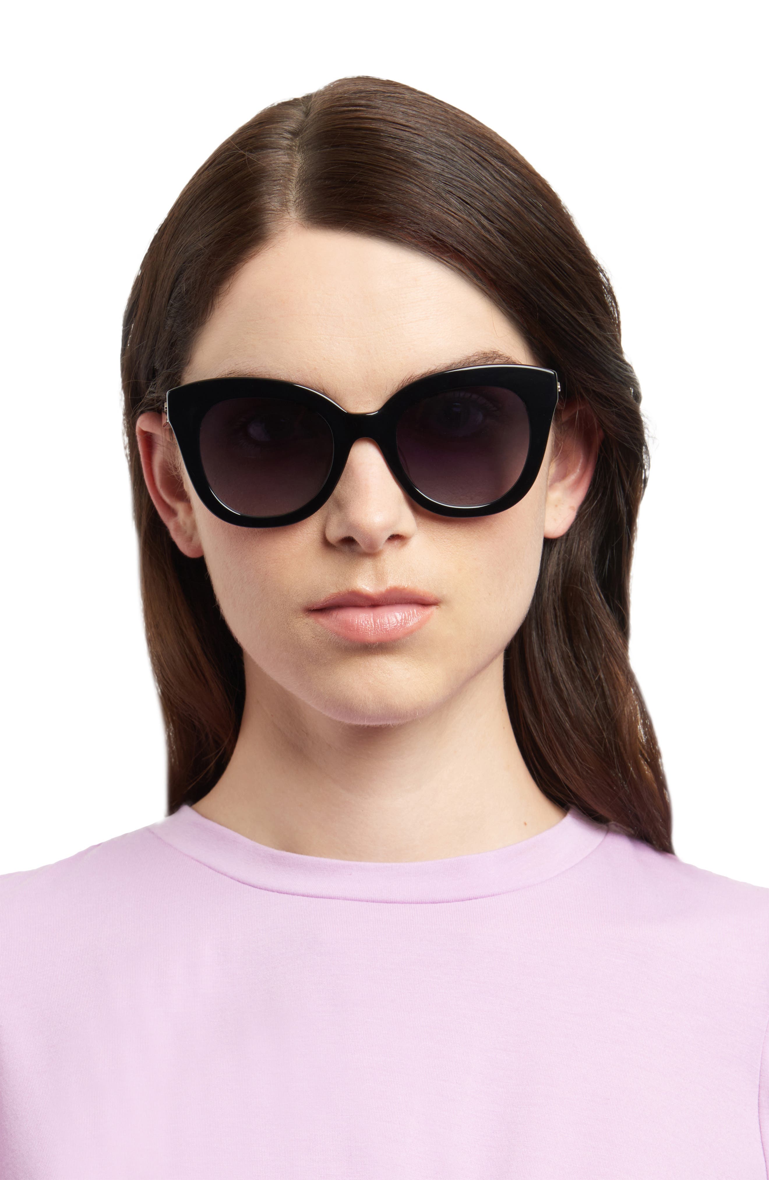 kate spade Belah Black Cat-Eye Sunglasses Kate Spade Belah/S Shiny Black Prescription Sunglasses main image 4
