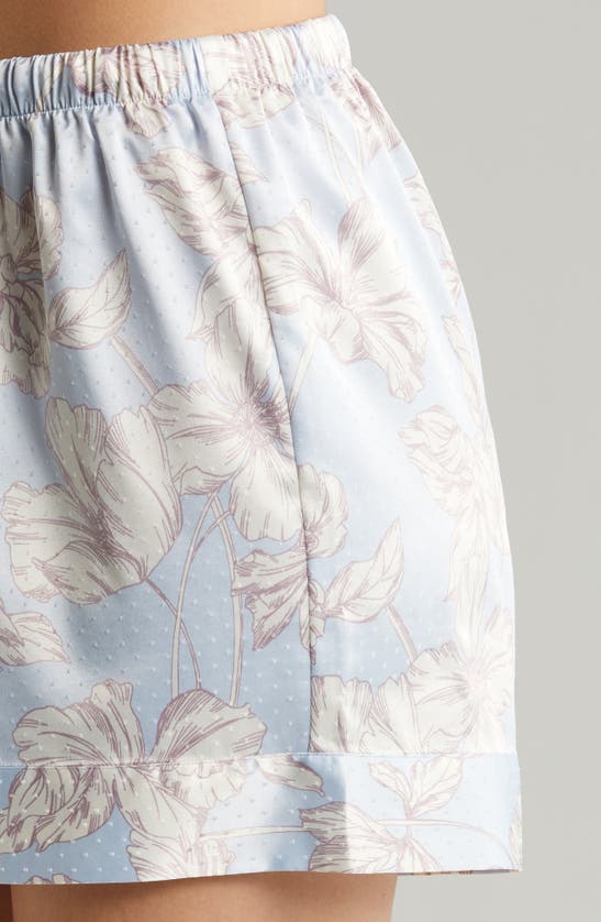 Shop Nordstrom Dobby Satin Short Pajamas In Blue Feather Henriette Floral