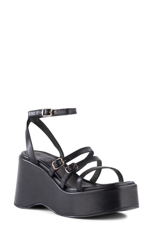 Seychelles Grapefruit Platform Wedge Sandal Black at Nordstrom,