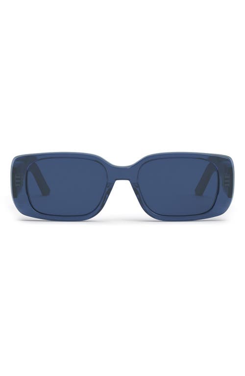 Wildior S2U 53mm Rectangular Sunglasses in Shiny Blue /Blue at Nordstrom