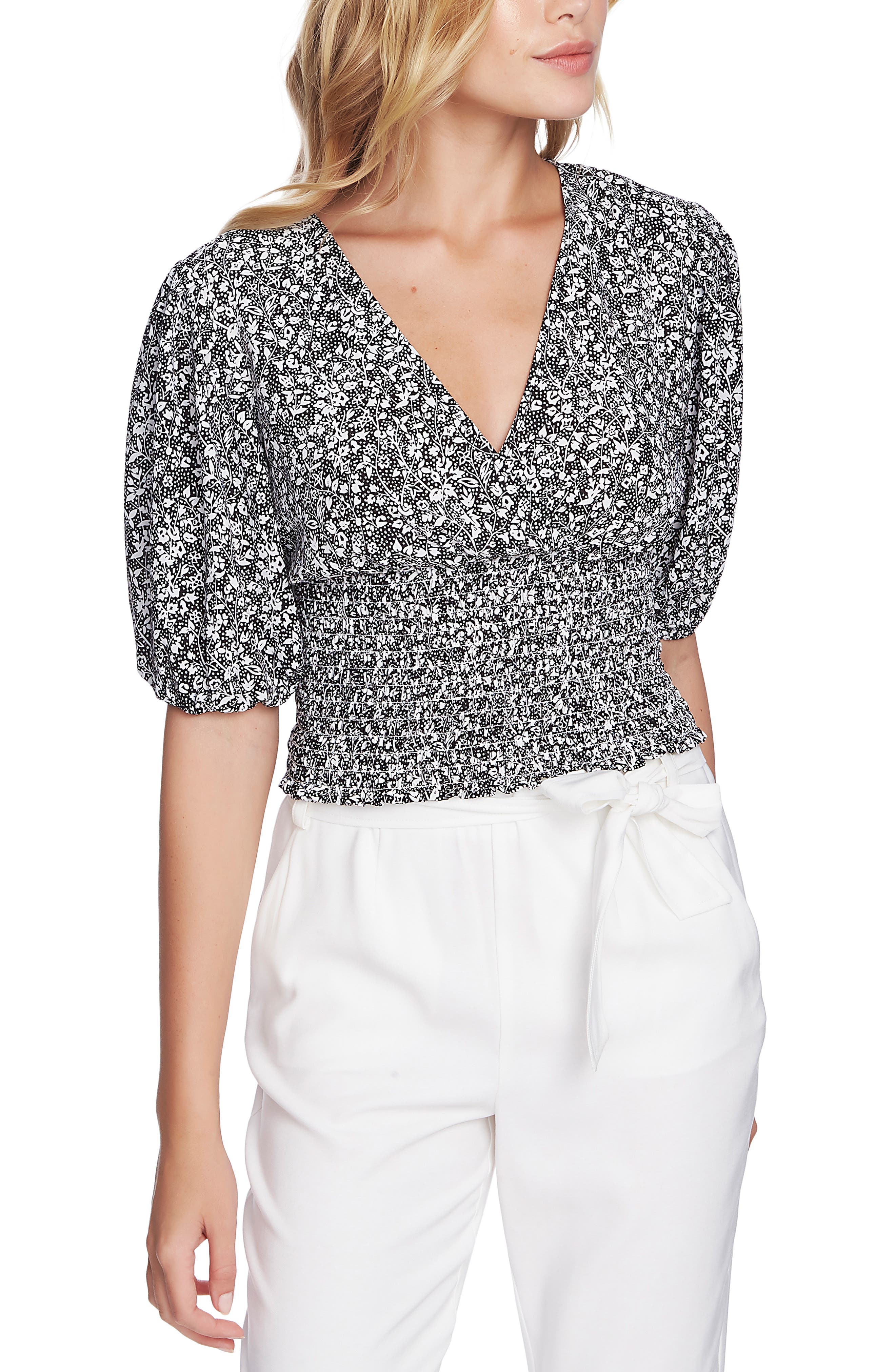 smocked waist blouse