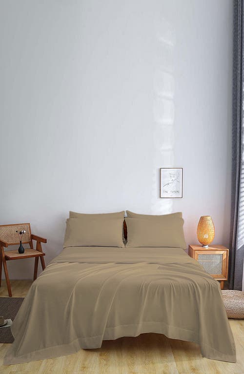 Luxury Home Brushed Microfiber Sheet Set In Beige