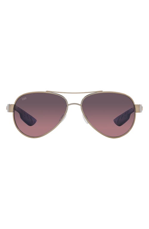 Costa Del Mar Loreto 56mm Gradient Pilot Sunglasses in Rose at Nordstrom