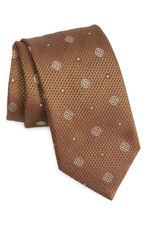 Shop Brioni Neat Medallion Silk Tie In Gold