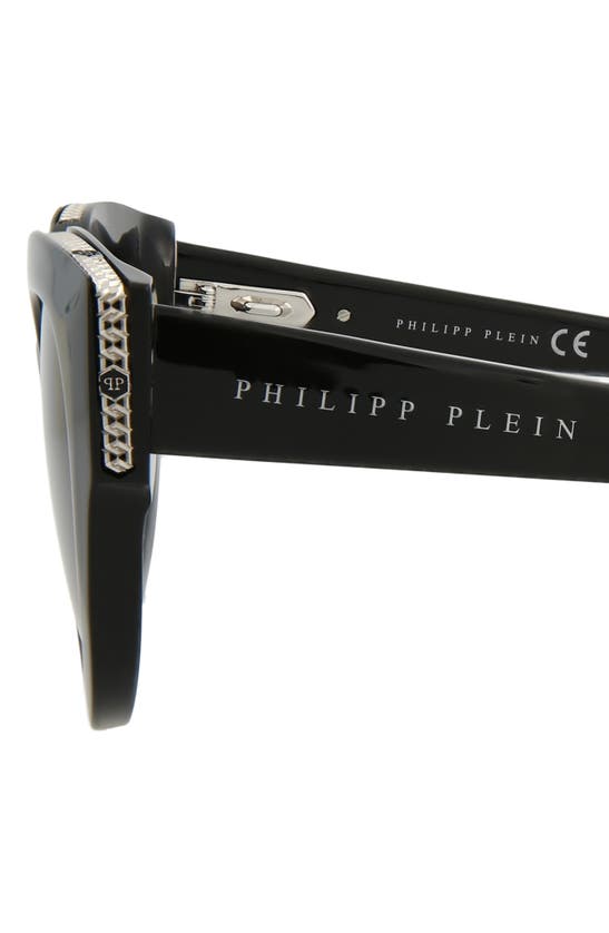 Shop Philipp Plein 53mm Cat Eye Sunglasses In Black Black Smoke