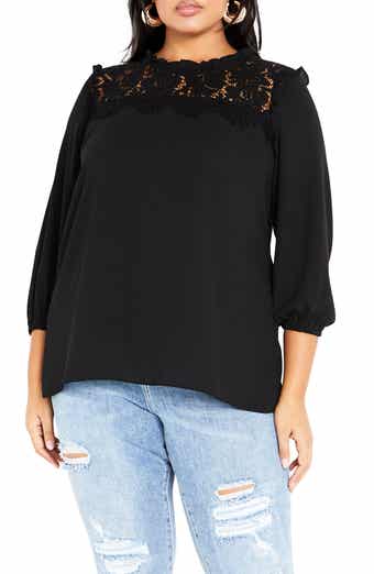 City chic online black lace top